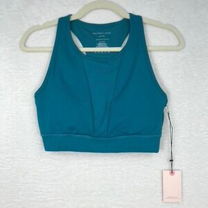 Sincerely Jules Sports Bra Small Teal Tank Top Crop Long Line Active‎ Racerback